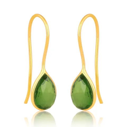 peridot øreringe i forgyldt sølv - Loom Stones