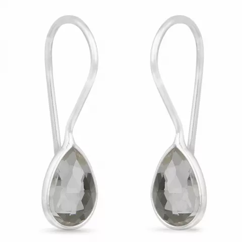 krystal øreringe i sølv