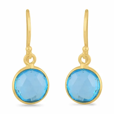 akvamarin øreringe i forgyldt sølv