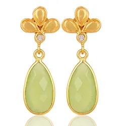 Dråbe øreringe i forgyldt sølv