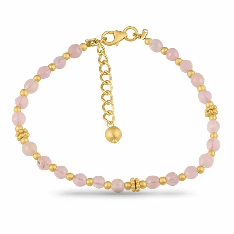rosa calcedon armbånd i forgyldt sølv 14 cm 7 cm x 5,12 mm