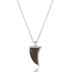 Horn topas halskæde i sølv med vedhæng i sølv