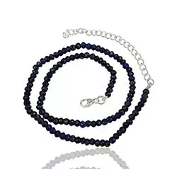 blå lapis lazuli halskæde i sølv 42 cm x 4,0 mm
