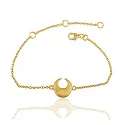 armbånd i forgyldt sølv med vedhæng i forgyldt sølv