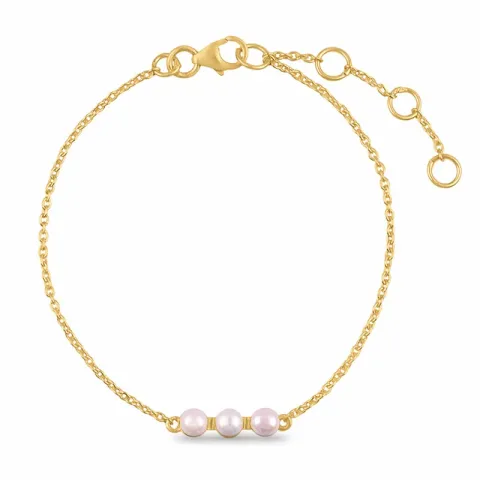 perle armbånd i forgyldt sølv 15,0 cm plus 3,0 cm x 4,0 mm