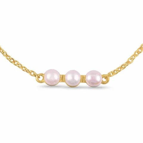 perle armbånd i forgyldt sølv 15,0 cm plus 3,0 cm x 4,0 mm