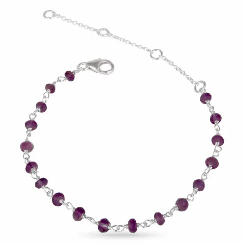 ametyst armbånd i sølv 15,0 cm plus 4,0 cm x 3,0 mm  - Loom Stones