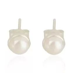 7 mm runde perle øreringe i sølv