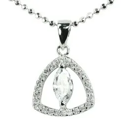 Trekantet zirkon vedhæng i sølv