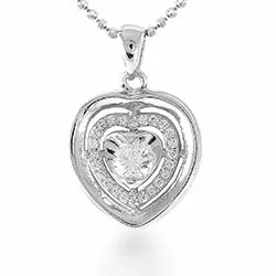 Hvid zirkon vedhæng i sølv