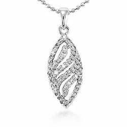 Hvid zirkon vedhæng i sølv