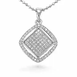 Firkantet vedhæng i sølv