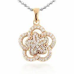 blomster vedhæng i forgyldt sølv