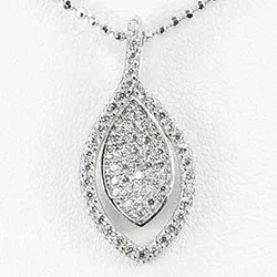 hvid zirkon vedhæng i sølv