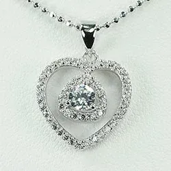 hjerte vedhæng i sølv