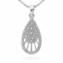 Dråbe zirkon vedhæng i sølv