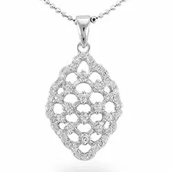 Hvid zirkon vedhæng i sølv