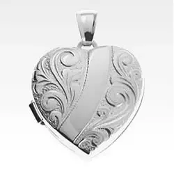 22 mm hjerte medaljon i sølv