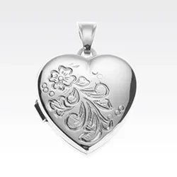 hjerte medaljon i sølv