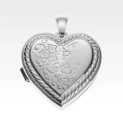 hjerte medaljon i sølv