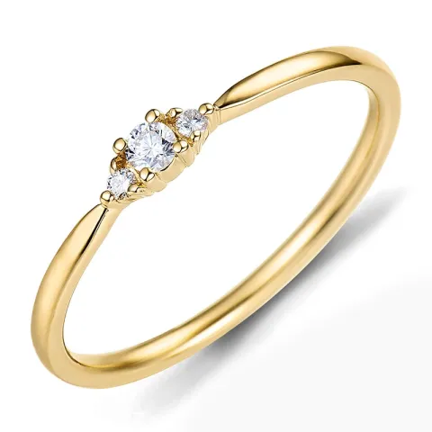 diamant ring i 9 karat guld 0,07 ct