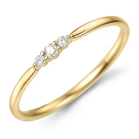 diamant ring i 9 karat guld 0,07 ct