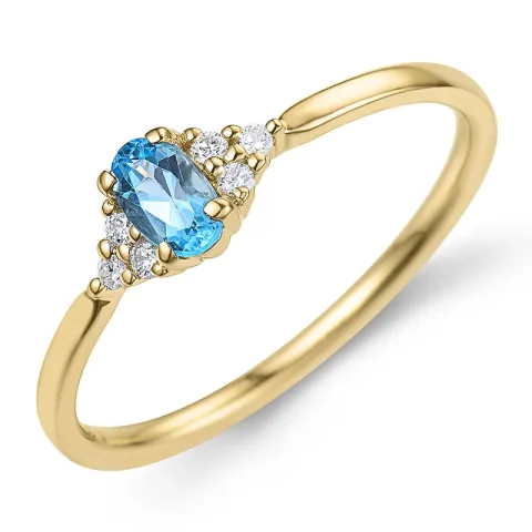 topas diamantring i 9 karat guld 0,25 ct 0,06 ct