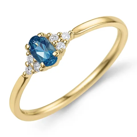 london topas ring i 9 karat guld 0,25 ct 0,06 ct