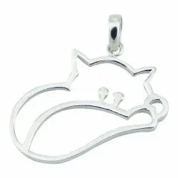 Abstrakt katte vedhæng i sølv