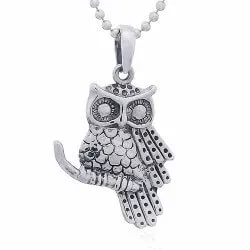 ugle vedhæng i sølv