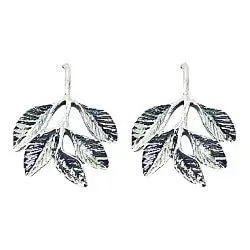 blad øreringe i sølv