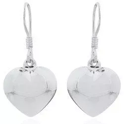 Blanke hjerte øreringe i sølv