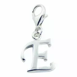 Sølv charm i sølv bogstavet E