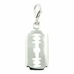 barberblad charm i sølv