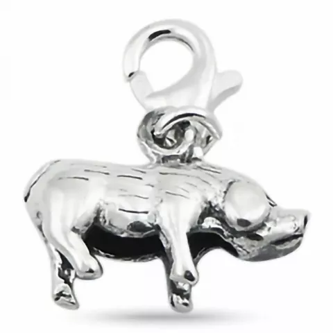 Matte gris charm i sølv 
