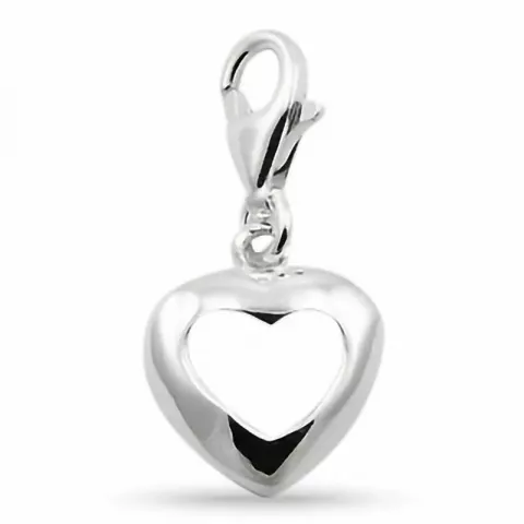 hjerte charm i sølv 