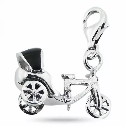 Elegant cykel charm i sølv 