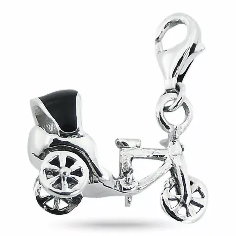 Elegant cykel charm i sølv