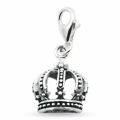 Elegant krone charm i sølv