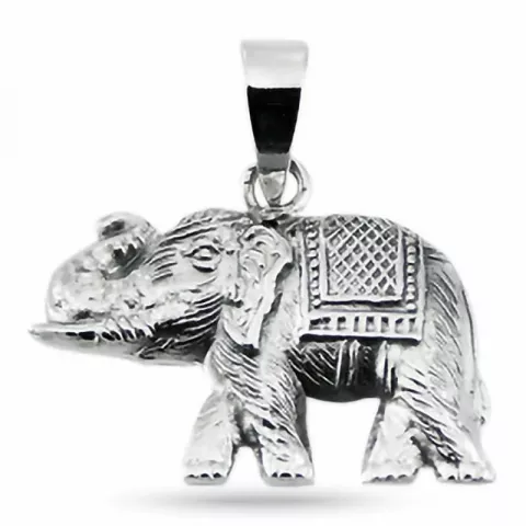 Blank og mat elefant vedhæng i sølv