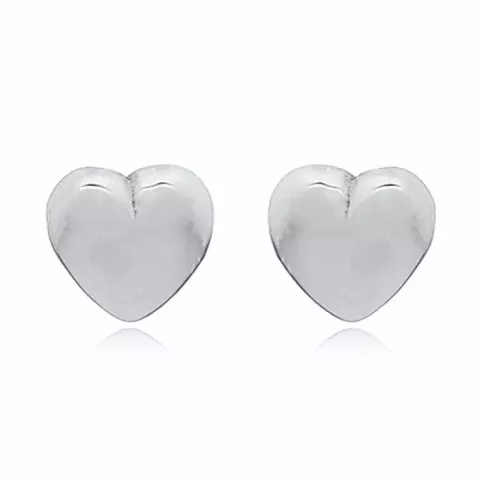 Små hjerte ørestikker i sølv