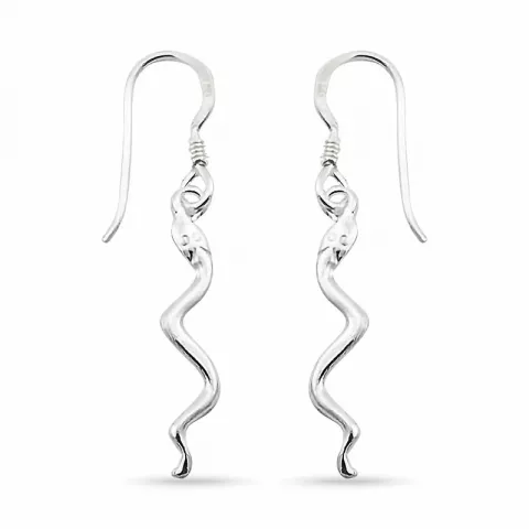 lange slange øreringe i sølv