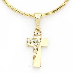 kors vedhæng i 14 karat guld