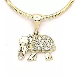 Elefant zirkon vedhæng i 14 karat guld