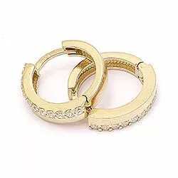 12,5 mm creoler øreringe i 14 karat guld med zirkon