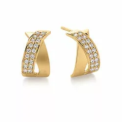 Aagaard øreringe i 8 karat guld hvid zirkon