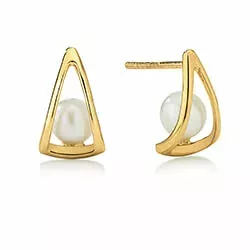 Kranz og Ziegler trekantet perle øreringe i 8 karat guld