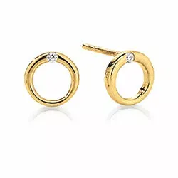 Kranz og Ziegler cirkel øreringe i 8 karat guld hvid zirkon