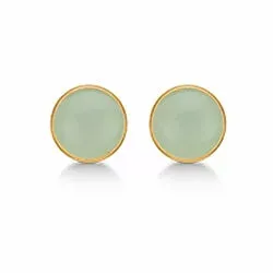 Små Aagaard runde krystal øreringe i 8 karat guld lysegrønne krystaller