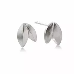 Matte Kranz og Ziegler blad øreringe i sølv